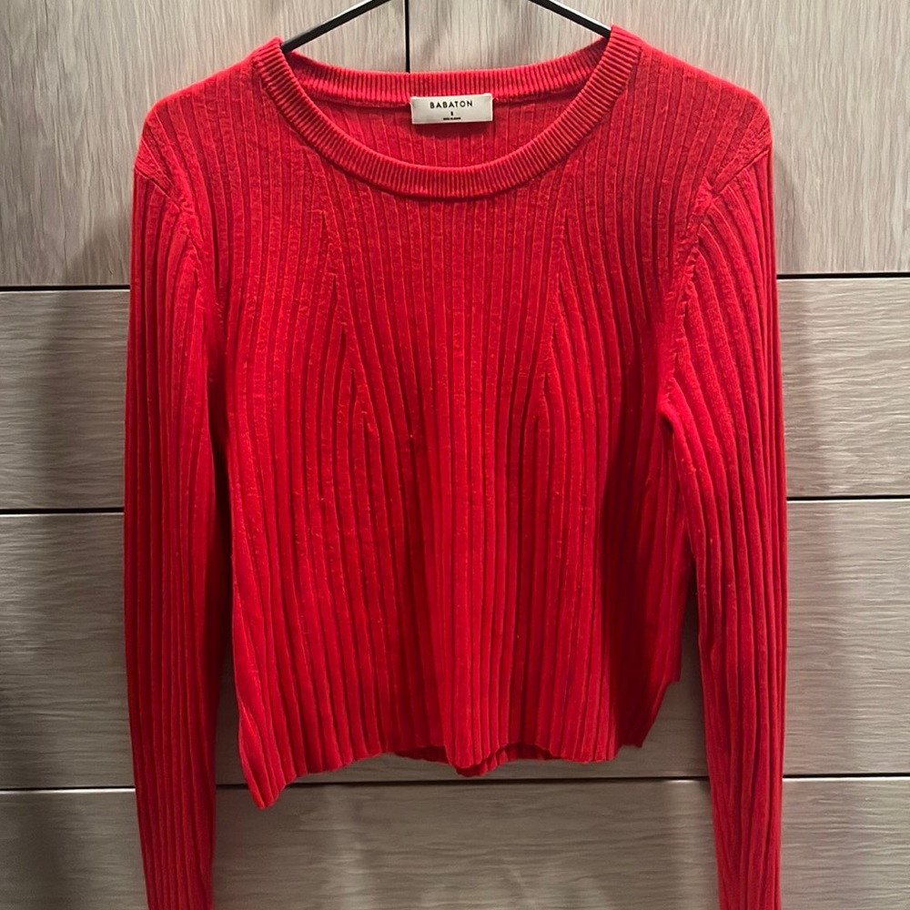 Babaton red cropped sweater